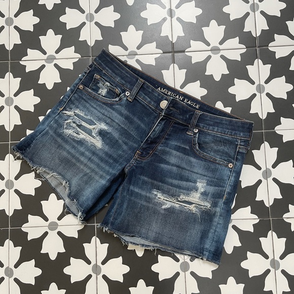 American Eagle Outfitters Pants - American Eagle Distressed Denim Shorts Size 10